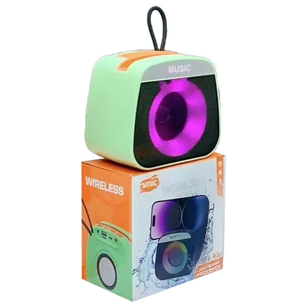 Ηχείο Bluetooth Στρογγυλές Γωνίες με φως 12x7,5cm Homie 108510-ΤΕΜ(1) - Image 2