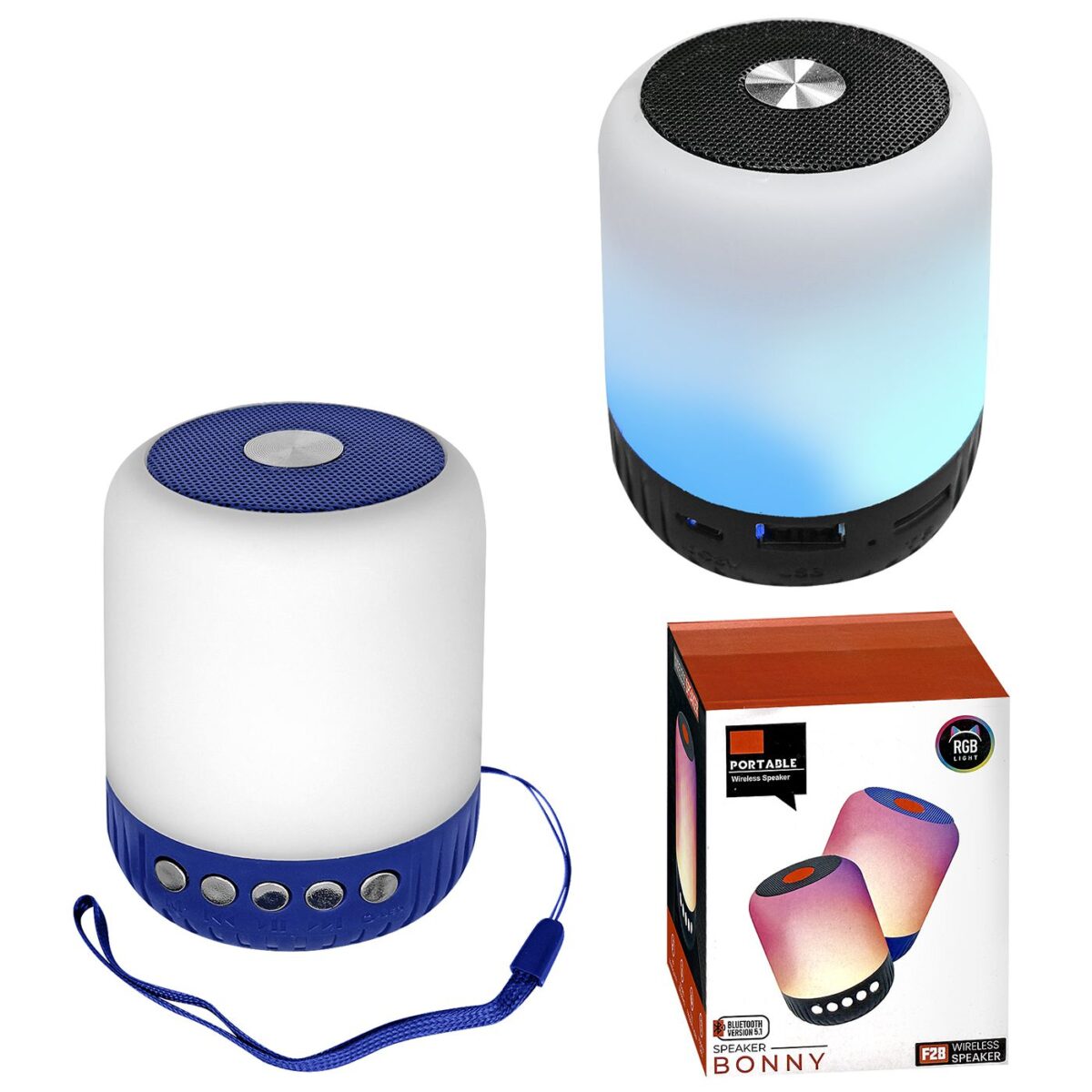 Ηχείο Bluetooth Κυλινδρικό Μικρό με φως 9x7cm Homie 108512-ΤΕΜ(1) - Image 1