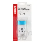 Amio - Φορτιστής Αυτοκινήτου USB Dual με Βολτόμετρο και Ένδειξη Κατανάλωσης τάση λειτουργίας 12-24V απόδοσης 3A για Επιβατικά Αυτοκίνητα και Φορτηγά - 1 τεμ. (01028/AM) - Image 5