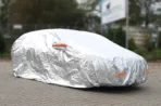 Amio - Κουκούλα Αυτοκινήτου Cotton 120g με φερμουάρ διάσταση 480 x 185 x 145 cm χρώμα ασημί μέγεθος SUV/Van Large για Επιβατικά Αυτοκίνητα - 1 τεμ. (01113/AM) - Image 3
