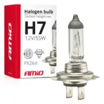 Amio - λάμπα τύπου H7 αλογόνου τάση λειτουργίας 12V απόδοση 55W τύπος βάσης PX26d LUMITEC για φώτα αυτοκινήτου – 1 τεμ. (01156/AM)