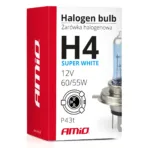 Amio - Λάμπα Τύπου H4 Αλογόνου Τάση Λειτουργίας 12V Απόδοση 60/55W Τύπος Βάσης P43t SUPERWHITE για Φώτα Αυτοκινήτου – 1 τεμ. (01269/AM) - Image 4
