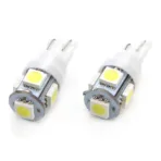 Amio - Λάμπες LED T10 W5W 12V W2.1x9.5d Λευκό Φως 5600K με 5 SMD 5050 chips Καρφωτές για Φώτα Θέσης Πινακίδας και Εσωτερικού Φωτισμού Αυτοκινήτου - 1 σετ (01284/AM) - Image 2