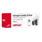 Amio – Λαμπτήρες Αλογόνου R10W BA15s 12V 10W (Φουντούκι) για Φώτα Θέσης Στοπ Φλας και Πινακίδας Αυτοκινήτου – Κουτί 10 Τεμ. (01487/AM) - Image 3