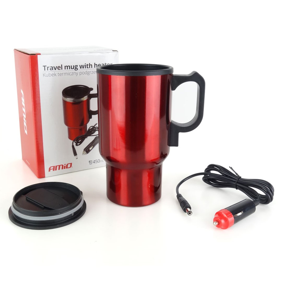 AMiO – Κούπα νερού αυτοκινήτου 12V 450ml AMiO – Κούπα νερού αυτοκινήτου 12V 450ml, απολαύστε ζεστά ροφήματα στη σωστή θερμοκρασία κατά τη διάρκεια του ταξιδιού σας – 1 Τεμ. (02177/AM) - Image 1
