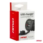 Amio - ΠΡΙΖΑ ΜΕ 2 ΘΥΡΕΣ USB 12/24V - 2x5V/2.1A Φ37mmX51mm MOD-04 - 1 τεμ. (02854/AM) - Image 4