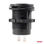 Amio - ΠΡΙΖΑ ΦΟΡΤΙΣΗΣ ΜΕ 2 ΘΥΡΕΣ USB 12/24V 3.0A Φ37mmX51mm QUICK CHARGE 12/24V MOD-05 - 1 τεμ. (02855/AM) - Image 2