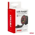 Amio - ΠΡΙΖΑ ΦΟΡΤΙΣΤΗΣ USB + TYPE C QUICK CHARGE 12/24V Φ37mmX51mm MOD-08 - 1 τεμ. (02858/AM) - Image 4