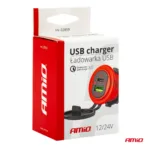Amio - ΠΡΙΖΑ ΦΟΡΤΙΣΗΣ ΜΕ 2 ΘΥΡΕΣ USB + TYPE C ΚΑΙ ΚΑΠΑΚΙ ΚΟΚΚΙΝΗ 12/24V 5-12V 3.0A QUICK CHARGER MOD-09 -1 ΤΕΜ. (02859/AM) - Image 5