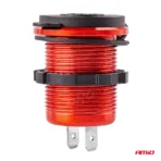 Amio - ΠΡΙΖΑ ΦΟΡΤΙΣΗΣ ΜΕ 2 ΘΥΡΕΣ USB ΚΑΙ ΚΑΠΑΚΙ ΚΟΚΚΙΝΗ/ΜΑΥΡΗ 12/24V 5V 3.1A MOD-10 - 1 τεμ. (02860/AM) - Image 2