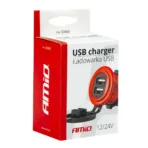 Amio - ΠΡΙΖΑ ΦΟΡΤΙΣΗΣ ΜΕ 2 ΘΥΡΕΣ USB ΚΑΙ ΚΑΠΑΚΙ ΚΟΚΚΙΝΗ/ΜΑΥΡΗ 12/24V 5V 3.1A MOD-10 - 1 τεμ. (02860/AM) - Image 4