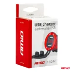 Amio - ΠΡΙΖΑ ΦΟΡΤΙΣΗΣ ΜΕ 2 ΘΥΡΕΣ USB ΚΑΙ ΨΗΦΙΑΚΟ ΒΟΛΤΟΜΕΤΡΟ ΜΕ ΚΑΠΑΚΙ ΚΟΚΚΙΝΗ 12/24V 5V 3.1A MOD-11 - 1 τεμ. (02861/AM) - Image 4
