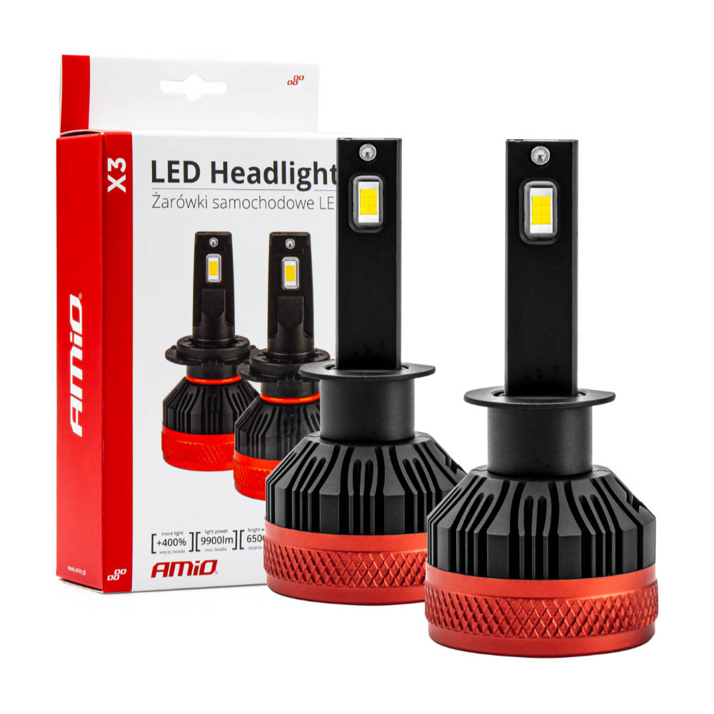 Amio - ΛΑΜΠΕΣ LED H1 9-16V 92W 6.500K 9900lm CANBUS ΜΕ ΑΝΕΜΙΣΤΗΡΑΚΙ X3 SERIES - 2ΤΕΜ. (02977/AM) Amio - ΛΑΜΠΕΣ LED H1 9-16V 92W 6.500K 9900lm CANBUS ΜΕ ΑΝΕΜΙΣΤΗΡΑΚΙ X3 SERIES - 2ΤΕΜ. (02977/AM) - Image 1