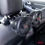 Amio - ΑΝΕΜΙΣΤΗΡΑΣ ΔΙΠΛΟΣ 12V 2χ4''(10,8cm) ΜΕ ΦΙΣ ΑΝΑΠΤΗΡΑ 2 ΤΑΧΥΤΗΤΩΝ & ΣΤΗΡΙΞΗ ΣΤΟ ΠΡΟΣΚΕΦΑΛΟ - 1 TEM. (03008/AM) - Image 2
