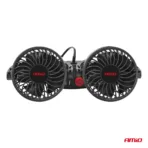Amio - ΑΝΕΜΙΣΤΗΡΑΣ ΔΙΠΛΟΣ 12V 2χ4''(10,8cm) ΜΕ ΦΙΣ ΑΝΑΠΤΗΡΑ/2 USB 5V & ΣΤΗΡΙΞΗ ΣΤΟ ΠΡΟΣΚΕΦΑΛΟ - 1 TEM. (03009/AM) - Image 4
