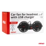 Amio - ΑΝΕΜΙΣΤΗΡΑΣ ΔΙΠΛΟΣ 12V 2χ4''(10,8cm) ΜΕ ΦΙΣ ΑΝΑΠΤΗΡΑ/2 USB 5V & ΣΤΗΡΙΞΗ ΣΤΟ ΠΡΟΣΚΕΦΑΛΟ - 1 TEM. (03009/AM) - Image 7