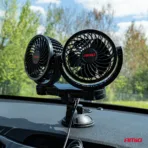 Amio - ΑΝΕΜΙΣΤΗΡΑΣ ΔΙΠΛΟΣ 12V 2χ4''(10,8cm) ΜΕ ΦΙΣ ΑΝΑΠΤΗΡΑ/2 ΤΑΧΥΤΗΤΩΝ/ ΜΕ ΒΕΝΤΟΥΖΑ PRO SERIES - 1 TEM. (03010/AM) - Image 2