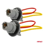 Amio - ΦΙΣΑ 12/24V ΓΙΑ ΛΑΜΠΕΣ T15/W5W/W16W ME ΚΑΛΩΔΙΟ - 2 ΤΕΜ. (03049/AM) - Image 2