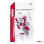 Amio - ΦΙΣΑΚΙΑ ΔΑΧΤΥΛΙΔΙ ΚΟΚΚΙΝΑ RV1.25-6 / 6.5mm - 10 ΤΕΜ. (03078/AM) - Image 4