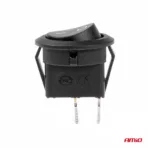 Amio - ΔΙΑΚΟΠΤΗΣ ON/OFF 2 ΕΠΑΦΩΝ 12V 20A ΣΤΡΟΓΓΥΛΟΣ Φ20mm ΜΑΥΡΟΣ - 1 τεμ. (03083/AM) - Image 3