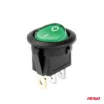 Amio - ΔΙΑΚΟΠΤΗΣ ON/OFF 3 ΕΠΑΦΩΝ 12/24V ΣΤΡΟΓΓΥΛΟΣ ΠΡΑΣΙΝΟΣ ΦΩΤΙΣΜΟΣ - 1 ΤΕΜ. (03084/AM) - Image 2