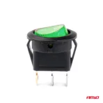 Amio - ΔΙΑΚΟΠΤΗΣ ON/OFF 3 ΕΠΑΦΩΝ 12/24V ΣΤΡΟΓΓΥΛΟΣ ΠΡΑΣΙΝΟΣ ΦΩΤΙΣΜΟΣ - 1 ΤΕΜ. (03084/AM) - Image 3