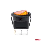 Amio - ΔΙΑΚΟΠΤΗΣ ON/OFF 3 ΕΠΑΦΩΝ 12/24V 20A ΣΤΡΟΓΓΥΛΟΣ ΜΕ ΚΙΤΡΙΝΟ ΦΩΤΙΣΜΟ - 1 ΤΕΜ. (03085/AM) - Image 3