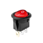 Amio - ΔΙΑΚΟΠΤΗΣ ON/OFF 3 ΕΠΑΦΩΝ 12/24V 20A ΣΤΡΟΓΓΥΛΟΣ ΜΕ ΚΟΚΚΙΝΟ ΦΩΤΙΣΜΟ - 1 ΤΕΜ. (03086/AM) - Image 2