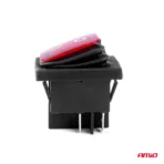 Amio - ΔΙΑΚΟΠΤΗΣ ON/OFF 4 ΕΠΑΦΩΝ 20A 12/24V ΚΟΚΚΙΝΟΣ ΦΩΤΙΣΜΟΣ ΟΡΘΟΓΩΝΙΟΣ - 1 ΤΕΜ. (03092/AM) - Image 3