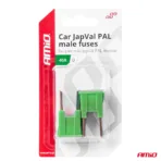 Amio - ΑΣΦΑΛΕΙΕΣ JapVal PAL U ΑΡΣΕΝΙΚΕΣ 40A ΣΕ ΠΡΑΣΙΝΟ ΧΡΩΜΑ - 2 Τεμ. (03407/AM) - Image 3