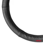 Amio - ΚΑΛΥΜΜΑ ΤΙΜΟΝΙΟΥ ΑΠΟ ΔΕΡΜΑ (S) 35/37cm SWC-50-S ΣΕ ΜΑΥΡΟ ΧΡΩΜΑ ΤΡΥΠΗΤΟ ΜΕ ΜΑΥΡΕΣ ΡΑΦΕΣ - 1 ΤΕΜ. (03555/AM) - Image 2