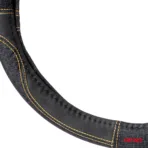 Amio - ΚΑΛΥΜΜΑ ΤΙΜΟΝΙΟΥ ΜΑΥΡΟ ΤΖΙΝ/DENIM (M) 37-39cm SWC-52-M ΜΕ ΜΑΥΡΕΣ & ΚΙΤΡΙΝΕΣ ΡΑΦΕΣ - 1 Τεμ. (03565/AM) - Image 2