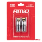 Amio - ΛΑΜΠΑΚΙΑ T10 W5W 12/24V 6.000K 4xSMD LED FULL CAN-BUS ΛΕΥΚΟ 3030 PRO SERIES - 2 Τεμ. (03580/AM) - Image 4