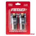 Amio - ΛΑΜΠΕΣ LED CAN-BUS PΥ21W BAU15S 12/24V 6.000K 4xSMD ΠΟΡΤΟΚΑΛΙ PRO SERIES - 2 ΤΕΜ. (03584/AM) - Image 4