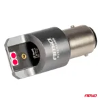 Amio - ΛΑΜΠΑΚΙΑ P21/5W BAY15d 12/24V 6.000K 4xSMD LED CAN-BUS ΚΟΚΚΙΝΟ PRO SERIES - 2 Τεμ. (03586/AM) - Image 3