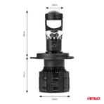 Amio - ΛΑΜΠΕΣ H4 PL-LENS SERIES 9>36V 60W 5.000K 3.800lm LED 2x4575 SMD CAN-BUS ΜΕ ΠΡΟΤΖΕΚΤΟΡΑ - 2 Τεμ. (03667/AM) - Image 3