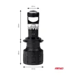 Amio - ΛΑΜΠΕΣ H7 PL-LENS SERIES 9>36V 60W 5.000K 3.800lm LED 2x4575 SMD CAN-BUS ΜΕ ΠΡΟΤΖΕΚΤΟΡΑ - 2 Τεμ. (03668/AM) - Image 3