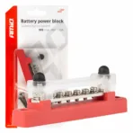Amio - ΜΠΑΡΑ ΚΑΛΩΔΙΩΝ / ΤΕΡΜΑΤΙΚΟ 6 ΘΕΣΕΩΝ max 48V​ ΚΟΚΚΙΝΟ - 1 Τεμ. (03810/AM)