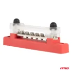 Amio - ΜΠΑΡΑ ΚΑΛΩΔΙΩΝ / ΤΕΡΜΑΤΙΚΟ 6 ΘΕΣΕΩΝ max 48V​ ΚΟΚΚΙΝΟ - 1 Τεμ. (03810/AM) - Image 2