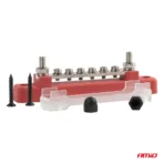 Amio - ΜΠΑΡΑ ΚΑΛΩΔΙΩΝ / ΤΕΡΜΑΤΙΚΟ 6 ΘΕΣΕΩΝ max 48V​ ΚΟΚΚΙΝΟ - 1 Τεμ. (03810/AM) - Image 3