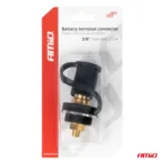 Amio - ΠΟΛΟΣ ΜΠΑΤΑΡΙΑΣ ΑΡΝΗΤΙΚΟΣ 3/8'' M10 max.48V 250A ΣΕ ΜΑΥΡΟ ΧΡΩΜΑ ΜΕ ΚΑΠΑΚΙ - 1 Τεμ. (03813/AM) - Image 4