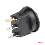 Amio - ΔΙΑΚΟΠΤΗΣ 12V ON/OFF ΣΤΡΟΓΓΥΛΟΣ ΜΕ 3 ΕΠΑΦΕΣ ΚΙΤΡΙΝΟ LED - 1 τεμ. (03962/AM) - Image 2