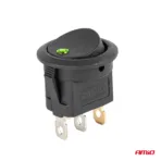 Amio - ΔΙΑΚΟΠΤΗΣ 12V ON/OFF ΣΤΡΟΓΓΥΛΟΣ ΜΕ 3 ΕΠΑΦΕΣ ΠΡΑΣΙΝΟΣ LED - 1 τεμ. (03964/AM) - Image 4