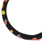 Amio - ΚΑΛΥΜΜΑ ΤΙΜΟΝΙΟΥ SWC-58 (M) 37>39cm ΜΑΥΡΟ ΜΕ ΣΧΕΔΙΟ ΠΟΛΥΧΡΩΑ ΛΟΥΛΟΥΔΙΑ & ΠΑΣΧΑΛΙΤΣΕΣ - 1 ΤΕΜ. (04168/AM) - Image 2