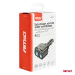 Amio - ΑΝΤΑΠΤΟΡΑΣ ΑΝΑΠΤΗΡΑ ΔΙΠΛΟΣ 12/24V ΜΕ ΒΟΛΤΟΜΕΤΡΟ ΜΕ 3 ΘΥΡΕΣ USB - 1 Τεμ. (04173/AM) - Image 7