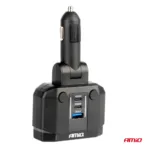Amio - ΑΝΤΑΠΤΟΡΑΣ ΑΝΑΠΤΗΡΑ ΔΙΠΛΟΣ 12/24V ΜΕ ΒΟΛΤΟΜΕΤΡΟ ΜΕ 3 ΘΥΡΕΣ USB - 1 Τεμ. (04174/AM) - Image 6