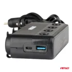 Amio - ΑΝΤΑΠΤΟΡΑΣ ΑΝΑΠΤΗΡΑ ΤΕΤΡΑΠΛΟΣ 12/24V 216W MAX ΜΕ 2 ΘΥΡΕΣ USB PD30W/QC3.0 - 1 Τεμ. (04175/AM) - Image 4