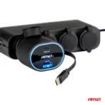 Amio - ΦΟΡΤΙΣΤΗΣ ΑΝΑΠΤΗΡΑ ΜΕ 2 ΘΥΡΕΣ USB-C 20W+USB-A QUICK CHARGE 3.0 ΜΕ ΚΑΛΩΔΙΟ USB-C 30W ΜΑΥΡΟ - 1 Τεμ. (04176/AM) - Image 4