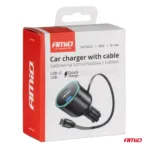 Amio - ΦΟΡΤΙΣΤΗΣ ΑΝΑΠΤΗΡΑ ΜΕ 2 ΘΥΡΕΣ USB-C 20W+USB-A QUICK CHARGE 3.0 ΜΕ ΚΑΛΩΔΙΟ USB-C 30W ΜΑΥΡΟ - 1 Τεμ. (04176/AM) - Image 5