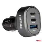 Amio - ΦΟΡΤΙΣΤΗΣ ΑΝΑΠΤΗΡΑ ΜΕ 3 ΘΥΡΕΣ 2xUSB-C 65W/20W+USB-A QUICK CHARGE 3.0 ΜΑΥΡΟ - 1 Τεμ. (04177/AM) - Image 2